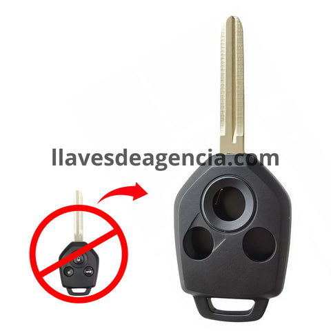 Carcasa hueca de reemplazo para llave Subaru 3 botones con pánico y corte izquierdo sin botonera interna compatible con Forester Outback Legacy Impreza STI Crosstrek Tribeca