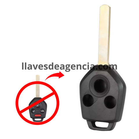 Carcasa hueca de reemplazo para llave Subaru 3 botones con corte regata izquierdo torneado sin botonera interna compatible con Forester Outback Legacy Impreza STI Crosstrek Tribeca