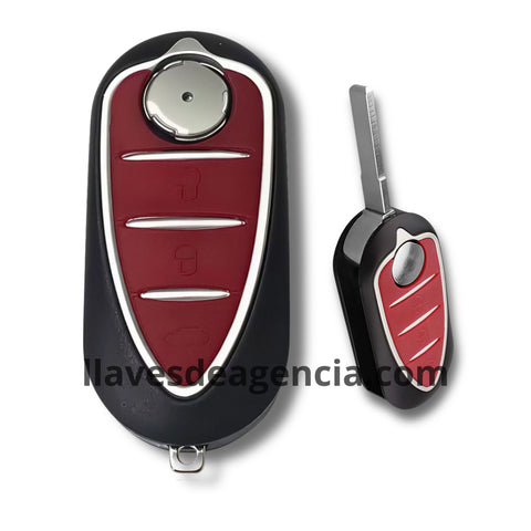 Carcasa de repuesto roja para llave abatible Alfa Romeo Mito GTA Giulietta 159 2008-2016 con 3 botones abrir cerrar cajuela diseño deportivo premium