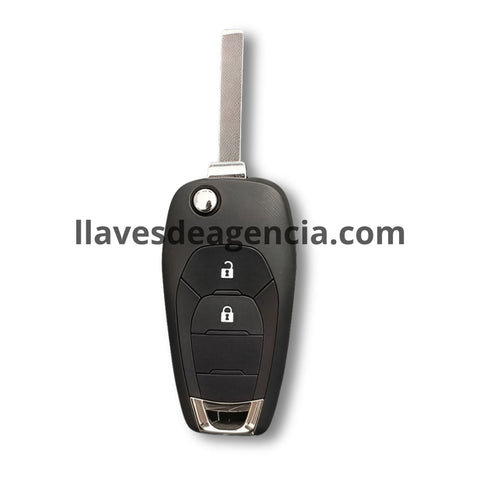 Carcasa llave abatible tipo navaja Chevrolet Aveo 2014-2018 Cruze 2016-2019 2 botones abrir cerrar llave manual vista frontal