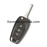 Carcasa llave abatible tipo navaja Chevrolet Aveo 2014-2018 Cruze 2016-2019 4 botones abrir cerrar cajuela pánico vista frontal