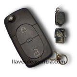 Carcasa de llave abatible tipo navaja flip para Audi A2 A3 A4 A6 A8 TT B5 RS4 Quattro Volkswagen Jetta Golf Passat Beetle Skoda Seat Polo Touran 1994-2002 con 2 botones abrir cerrar compatible con batería CR2032