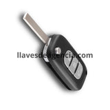 Carcasa de reemplazo para llave abatible tipo navaja flip Renault 3 botones cerrar abrir cajuela compatible con Fluence, Megane, Laguna, Scenic, Clio, Kangoo 2009-2015, llave plegable, incluye lámina virgen sin cortar, base de metal resistente, repuesto de calidad premium