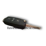 Carcasa llave abatible tipo navaja Volkswagen Seat Skoda con mecanismo flip 4 botones puertas corredizas, material ABS resistente negro mate, repuesto compatible incluye lámina virgen