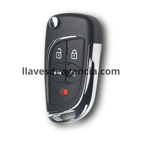 Carcasa llave abatible tipo navaja flip de 5 botones con acrílico reforzado ultra resistente y vista cromada de metal brillante elegante compatible con Chevrolet Cruze Aveo Trax Malibu Captiva Camaro Sonic Spark Epica Buick LaCrosse Encore Regal GMC Opel Astra Corsa Insignia Mokka con arrancador remoto y cajuela acabado premium visualmente atractivo