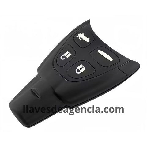 Vista interior de carcasa llave Fobik Saab mostrando membrana impermeable de plástico en el cierre que protege componentes electrónicos contra agua y humedad