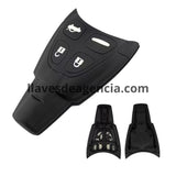 Vista frontal de carcasa llave Fobik Saab con 4 botones: abrir, cerrar, cajuela y pánico, compatible con modelos 93 95 9-3 9-5 WF 1993-2011