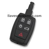 Carcasa de repuesto para llave Fobik Volvo 5 botones compatible con C30 C70 D5 S40 S60 V40 V50 V70 XC90 2006-2011 con membrana impermeable protectora