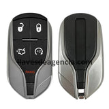 Carcasa de repuesto llave inteligente 5 botones CS086008 con arranque remoto y cajuela sistema sin llave keyless para Maserati Quattroporte Ghibli Jeep Dodge, compatible múltiples modelos
