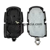 Carcasa llave inteligente CS086008 Maserati Jeep Dodge vista componentes internos cavidad para tarjeta electrónica y batería sistema sin llave, guía instalación fácil reemplazo