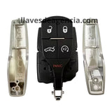 Vista detalle carcasa llave inteligente CS086008 Maserati Jeep Dodge 5 botones con arranque remoto cajuela pánico sistema keyless, diseño ergonómico alta calidad compatible vehículos premium
