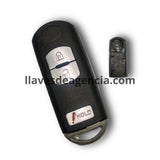 Carcasa de reemplazo para llave Mazda 3 botones compatible con Mazda 2, CX-3, CX-5, CX-7, CX-9 2010-2022, incluye lámina virgen sin cortar, material ABS resistente, repuesto de calidad