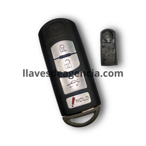 Carcasa de reemplazo para llave inteligente presencia Mazda 4 botones compatible con Mazda 2, 3, 6, CX-5, MX-5 Miata, incluye lámina virgen sin cortar, material ABS resistente, repuesto de calidad