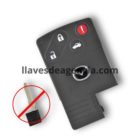 Carcasa de reemplazo para llave inteligente presencia Mazda RX-8 4 botones 2004-2011, incluye lámina virgen sin cortar, material ABS resistente, repuesto de calidad