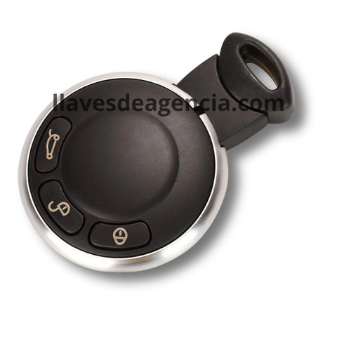 Carcasa repuesto con bordes plateados para llave Mini Cooper Countryman Clubman R56 R57 R58 R60 R61 Cabrio ONE D S, 3 botones abrir cerrar cajuela