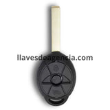 Vista interior de carcasa llave Mini Cooper mostrando membrana impermeable de plástico en el cierre que protege componentes electrónicos contra agua y humedad, compatible con modelos S R50 R53