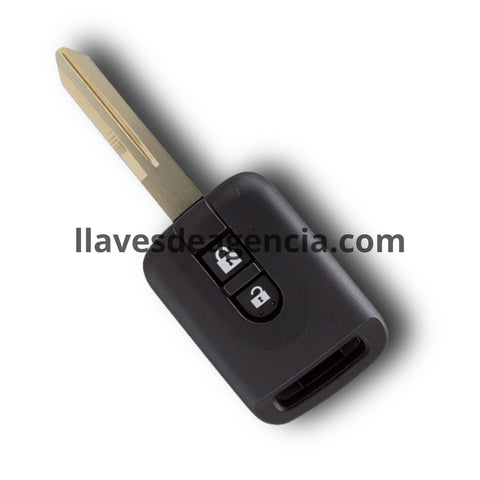 Carcasa de reemplazo para llave Nissan y Renault 2 botones abrir cerrar compatible con Elgrand, X-Trail, Qashqai, Navara, Micra, Note, NV200, Scala, Almera, incluye lámina virgen sin cortar, material ABS resistente, repuesto de calidad