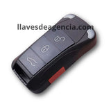 Carcasa de repuesto para llave Porsche 4 botones compatible con Cayenne GTS 2004-2011 con membrana impermeable protectora