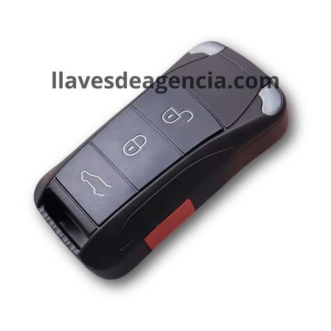 Carcasa de repuesto para llave Porsche 4 botones compatible con Cayenne GTS 2004-2011 con membrana impermeable protectora