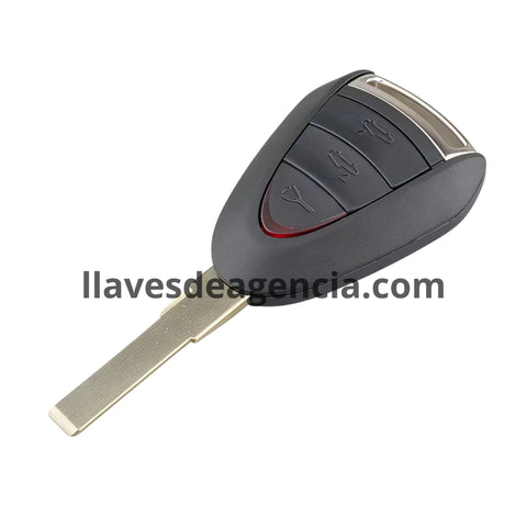 Carcasa de repuesto para llave Porsche 911 987 996 997 Boxster Cayman con 3 botones y 4 funciones abrir cerrar cajuela y capó, material plástico resistente compatible con llave original
