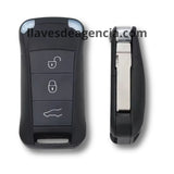 Detalle de carcasa llave Porsche mostrando membrana impermeable protectora en el cierre contra agua mojadas y caídas
