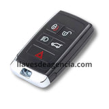 Carcasa de repuesto para llave presencia Land Rover 5 botones compatible con Range Rover Evoque Sport Velar Discovery 4 Jaguar XF 2018-2020 con membrana impermeable protectora