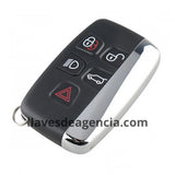 Carcasa de repuesto para llave presencia Land Rover LR4 Range Rover Sport Evoque y Jaguar XJ XJL XF con 5 botones abrir cerrar cajuela luces de aproximación y pánico, material plástico resistente compatible con llave original keyless entry
