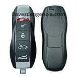 Carcasa de repuesto para llave presencia Porsche Cayenne Panamera Macan 911 con 4 botones abrir cerrar cajuela y capó, material plástico resistente compatible con llave original keyless entry