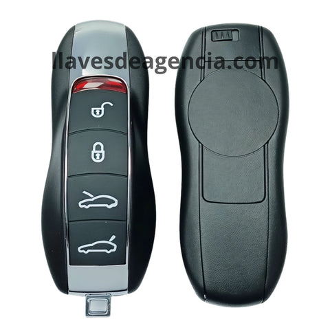 Carcasa de repuesto para llave presencia Porsche Cayenne Panamera Macan 911 con 4 botones abrir cerrar cajuela y capó, material plástico resistente compatible con llave original keyless entry