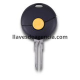 Vista frontal de carcasa llave Smart con botón naranja anaranjado multifuncional para abrir y cerrar vehículo, compatible con Fortwo Cabrio City Cross Forfour