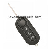 Carcasa tipo navaja abatible para llave Fiat 500 Panda Punto Bravo Ducato Peugeot Boxer Citroen Jumper con 3 botones abrir cerrar y cajuela, material plástico resistente compatible con llave original