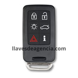 Detalle de carcasa llave Volvo 6 botones mostrando membrana impermeable protectora en el cierre contra agua mojadas y caídas