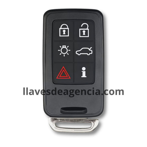 Detalle de carcasa llave Volvo 6 botones mostrando membrana impermeable protectora en el cierre contra agua mojadas y caídas