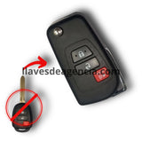 Carcasa navaja abatible flip Toyota 3 botones para convertir llave normal, compatible Yaris Tundra Sequoia Corolla RAV4 Camry Highlander, cerrar abrir pánico, base de metal premium, llave escondida tipo navaja, todo en una sola pieza compacta, moderniza tu llave con estilo elegante