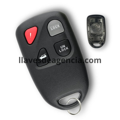 Carcasa premium de reemplazo para llave Mazda RX-8, Mazda 3, Mazda 6 2004-2008, diseño de 2 botones con pánico, material ABS resistente, incluye lámina virgen sin cortar, repuesto de calidad superior