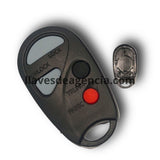 Carcasa de reemplazo para control remoto Nissan e Infiniti con 4 botones cerrar abrir cajuela pánico, compatible con Sunny, Sentra, Maxima, Altima, Cefiro, 350Z, Infiniti I30, G35, I35, G20 años 2000-2004, material ABS negro mate, control tipo llavero sin llave física