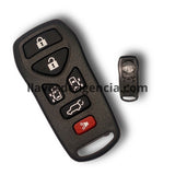 Carcasa de reemplazo para control remoto Nissan Quest con 5 botones especiales incluyendo cerrar, abrir, puerta lateral izquierda corrediza, puerta lateral derecha corrediza, cajuela y pánico, compatible con Nissan Quest 2004-2009, material ABS negro mate, diseñada para minivans con puertas eléctricas corredizas