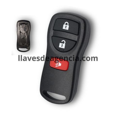 Carcasa de reemplazo para llave Nissan e Infiniti con 3 botones abrir cerrar pánico, compatible con Armada, Xterra, Pathfinder, Frontier, Quest, Titan, Murano, Altima, Maxima, Sentra, 350Z, FX45, G35, I35, material ABS negro mate, repuesto de calidad premium