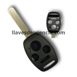 Carcasa reforzada de reemplazo para llave Honda CR-V, Accord, Civic, Pilot, Fit, Odyssey, diseño de 4 botones con cajuela, plástico de calibre grueso superior, base vulcanizada donde se sujeta la llave para mayor agarre y resistencia