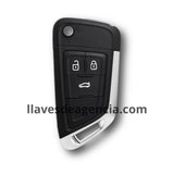 Carcasa reforzada con vista cromada elegante para llave Chevrolet Cruze Sonic Epica Camaro Impala de 3 botones abrir cerrar cajuela compatible con llave abatible tipo navaja flip Y llave fija con control remoto en la cabeza también compatible con Buick Cadillac GMC con protección superior y acabado premium