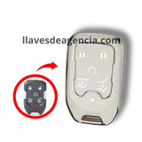 Funda brillante TPU blanca con líneas e iconos dorados para llave de presencia Chevrolet GMC 6 botones Silverado Sierra Suburban Tahoe Yukon Acadia Terrain arranque remoto