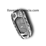 Funda de metal cromada SS elegante con relieves al tacto para llave abatible tipo navaja flip compatible con Chevrolet Cruze Aveo Trax Sail Malibu Captiva Camaro Sonic Spark Buick LaCrosse Encore Regal GMC Opel Astra Corsa Insignia Mokka Vauxhall funcional para 2 3 4 5 botones con acabado premium