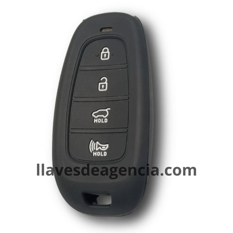Funda protector silicón antideslizante para llave inteligente presencia Hyundai Tucson Santa Fe DN8 Nexo NX4 Atos Prime Solaris Sonata Hybrid 4 botones 2020-2023 calidad horno resistente altas temperaturas