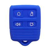Funda protector silicón para control remoto Ford Lincoln Navigator Mercury Gran Marquis Explorer Econoline Mustang Focus Ranger Escape Transit 4 botones cerrar abrir cajuela pánico azul