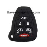 Funda protector de silicón antiderrapante para llave 6 botones cerrar abrir cajuela puertas laterales corredizas izquierda derecha pánico Chrysler Jeep Dodge, calidad de horno resistente a altas temperaturas caídas golpes y mojadas