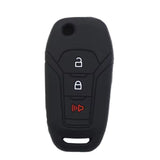 Funda protector silicón para llave Ford 3 botones Mondeo Mustang Explorer Edge Focus Ecosport Fiesta Puma Fusion Ranger Escape F150 abrir cerrar pánico negro