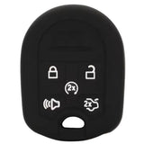Funda protector silicón para llave Ford Edge Explorer Mustang Escape Flex Taurus Lincoln MKZ Navigator Mazda Tribute Ranger Expedition 5 botones arrancador remoto cajuela pánico negro