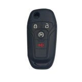 Funda protector silicón para llave Ford Fusion Edge Explorer Fiesta Mustang F150 F250 F350 4 botones cerrar abrir arrancador remoto pánico negro