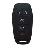 Funda protector silicón para llave Ford Taurus Mustang F150 Explorer Fusion Mondeo Edge Lincoln MKC 5 botones arrancador remoto cajuela pánico negro