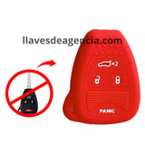 Funda protector de silicón para llave inteligente Chrysler Jeep Dodge 4 botones cerrar abrir cajuela pánico, calidad de horno antiderrapante resistente a altas temperaturas caídas golpes y mojadas